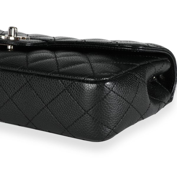 111100 box Chanel Black Quilted Caviar East West Flap Bag