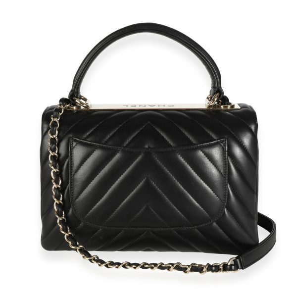 111176 pv 284c308b 5d51 44fc a5e2 1178fa4af7e8 Chanel Black Lambskin Chevron Quilted Trendy CC Top Handle Flap Bag