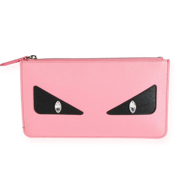 111551 fv Fendi Pink Vitello Elite Monster Clutch