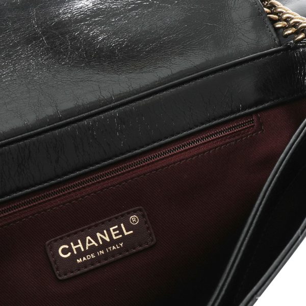 111957 ad2 Chanel Black Aged Leather Perfect Edge Flap Bag