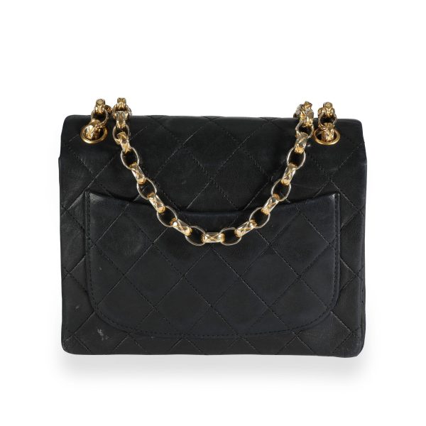 112011 pv Chanel Black Quilted Lambskin Mini Square Single Flap Bag