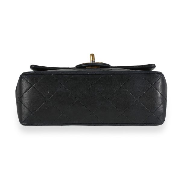 112011 stamp Chanel Black Quilted Lambskin Mini Square Single Flap Bag