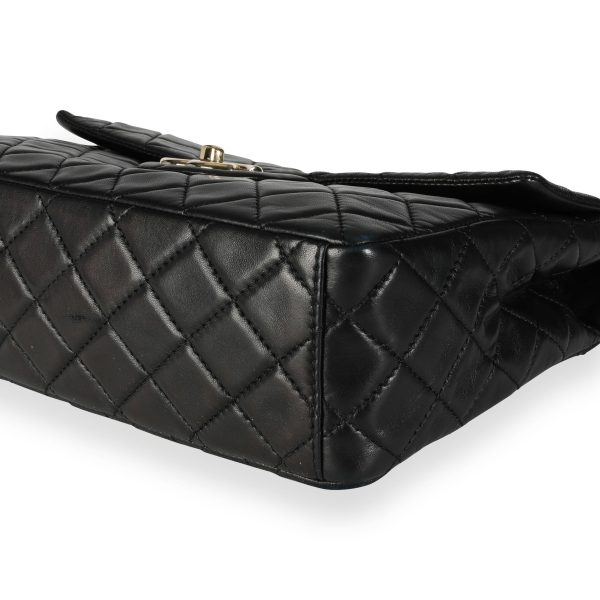 112165 box Chanel Black Quilted Lambskin XL Jumbo Single Flap Bag