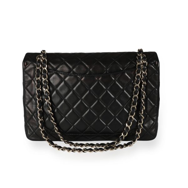 112165 pv Chanel Black Quilted Lambskin XL Jumbo Single Flap Bag