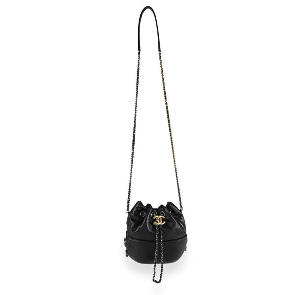 112187 bv Chanel Black Quilted Calfskin Small Gabrielle Bucket Bag