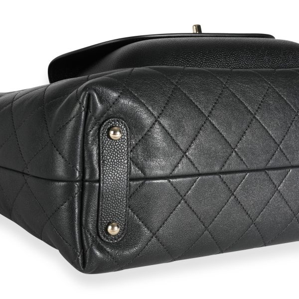 112327 clasp e2139144 e674 4286 8532 c031a44f5e16 Chanel Black Quilted Calfskin Caviar Daily Round Tote