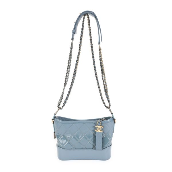 112458 bv f5d48fdb 3da7 4f4e bc35 307d1f43b656 Chanel Blue Ombré Quilted Patent Leather Aged Calfskin Small Gabrielle Hobo