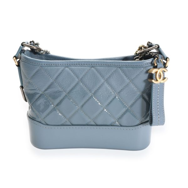 112458 fv 7cf94e95 92bc 4b22 a9b7 7bd9f9943066 Chanel Blue Ombré Quilted Patent Leather Aged Calfskin Small Gabrielle Hobo