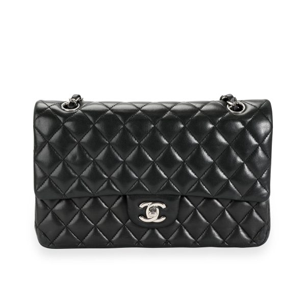 112646 fv Chanel Black Quilted Lambskin Medium Classic Double Flap Bag