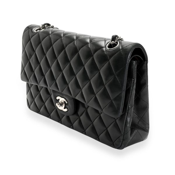 112646 sv Chanel Black Quilted Lambskin Medium Classic Double Flap Bag