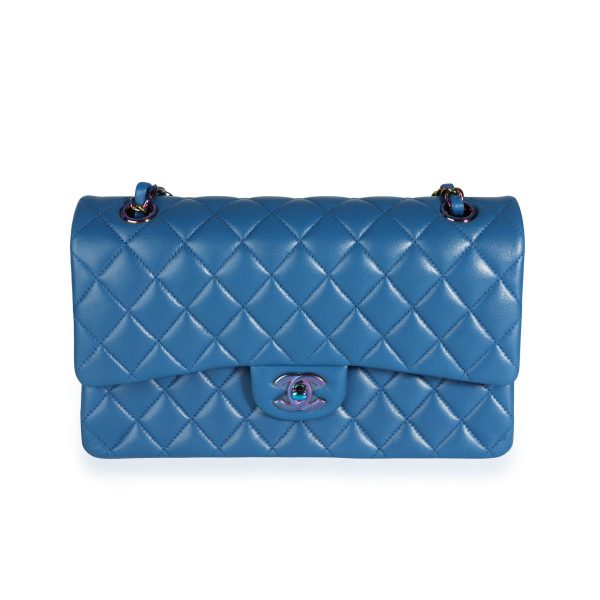 112735 fv 2ad35a96 e844 4b23 82b8 4ede78151f01 Chanel Dark Blue Rainbow Quilted Lambskin Medium Classic Double Flap Bag