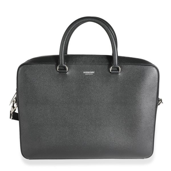 113214 fv Burberry Black Grained Leather Ainsworth Business Briefcase