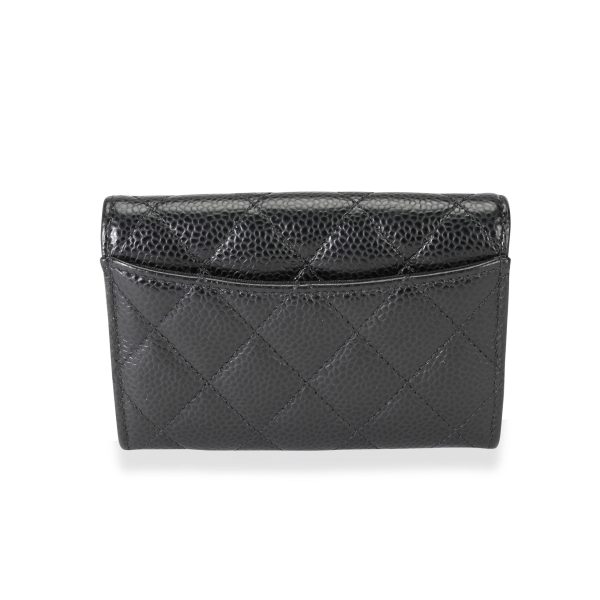 113506 pv a4f1193b 3912 41ea af54 5b6ee8d56faf Chanel Black Quilted Caviar Classic Flap Card Holder