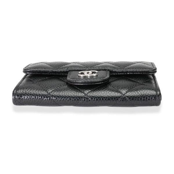 113506 stamp 67572d2d 1cac 4177 95e9 beb96106fbc0 Chanel Black Quilted Caviar Classic Flap Card Holder