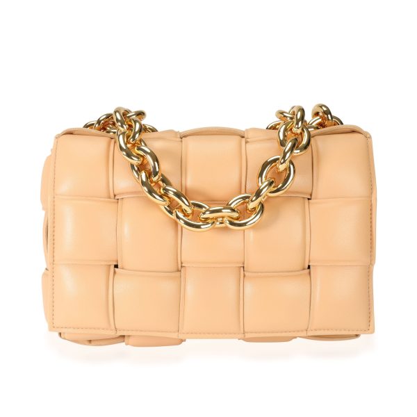 113638 fv a7c55cf4 58ff 4b43 be8d 43b79d03b03b Bottega Veneta Almond Maxi Intrecciato Leather Chain Cassette Bag