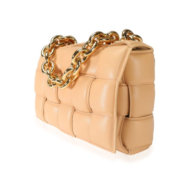 113638 sv 57d5d436 b3f3 4718 ae6c ce09b56fa237 Bottega Veneta Almond Maxi Intrecciato Leather Chain Cassette Bag