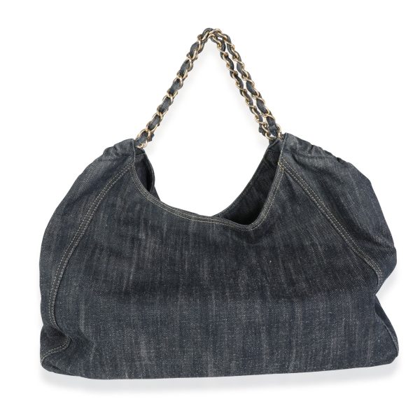 113997 fv Chanel Blue Denim XL Coco Cabas Tote