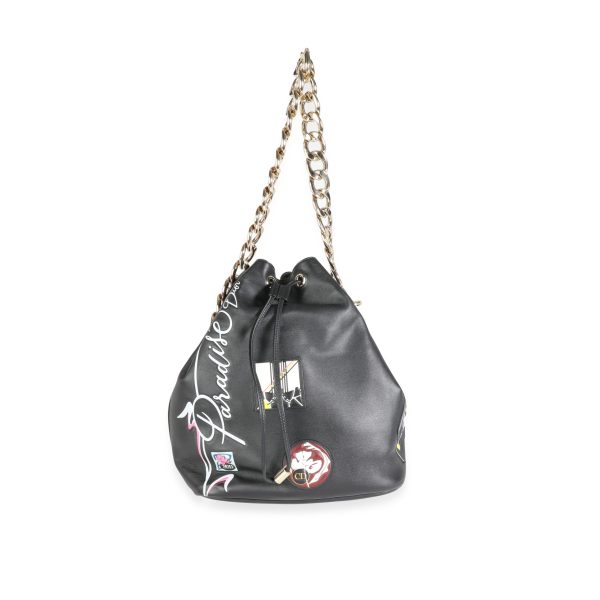 114245 bv Christian Dior Limited Edition Black Calfskin Paradise Bubble Bag