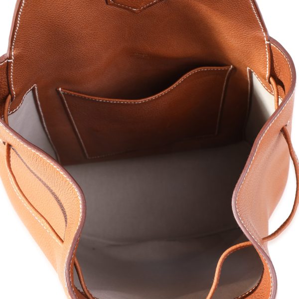 114344 bv Hermès Fauve Barenia Faubourg Flash Sailor Backpack PHW