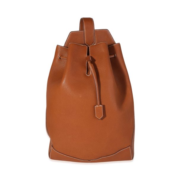 114344 fv Hermès Fauve Barenia Faubourg Flash Sailor Backpack PHW