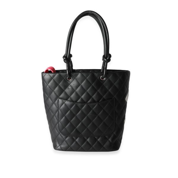 114349 pv 13bc950a fdf9 4ea4 86b7 9bc5d230481a Chanel Black White Quilted Lambskin Small Ligne Cambon Tote