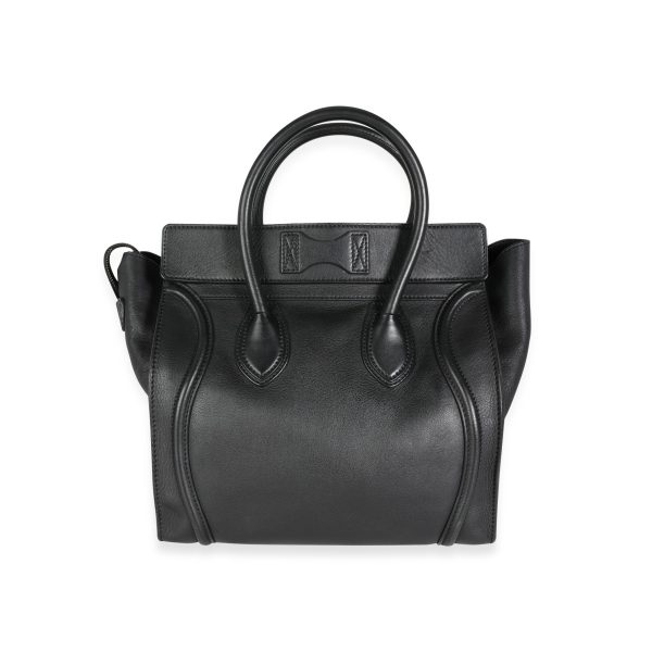 114351 pv 64488d48 0718 4b4b 8a72 4e8241121e86 Céline Black Calfskin Leather Mini Luggage Tote