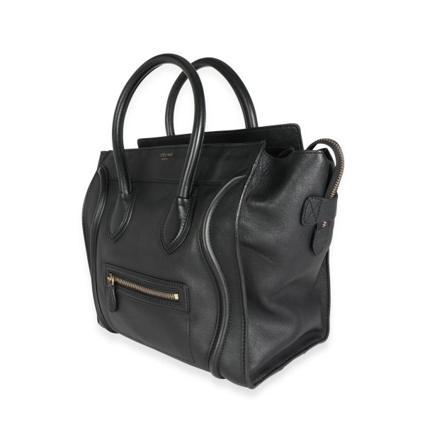 114351 sv 7929f143 3177 4896 a989 f7cc433f3d73 Céline Black Calfskin Leather Mini Luggage Tote