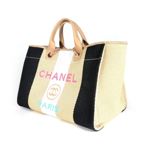 114703 sv 34b7724a 08d8 4a83 824b 649b5723d011 Chanel Multicolor Striped Raffia Large Deauville Tote