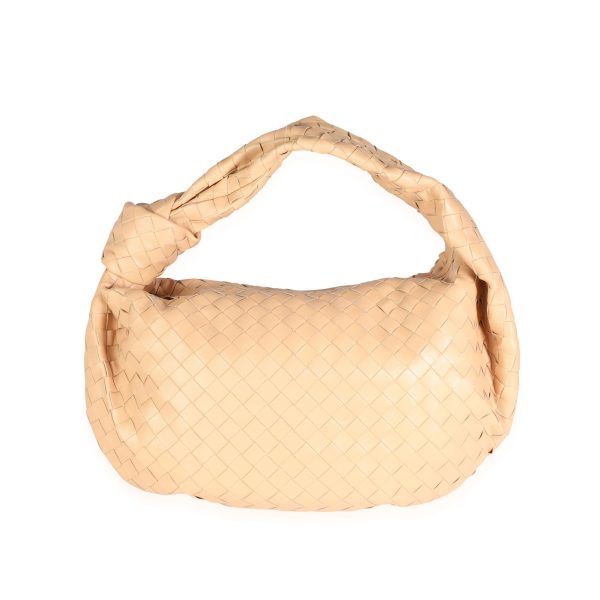 114856 fv Bottega Veneta Almond Intrecciato Leather Large Jodie Bag