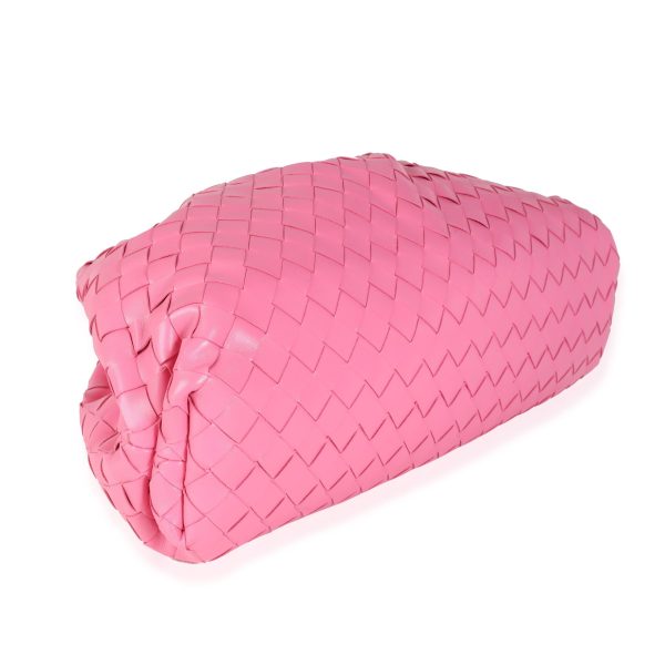 114860 box Bottega Veneta Bubblegum Pink Intrecciato Woven Calfskin Leather Pouch