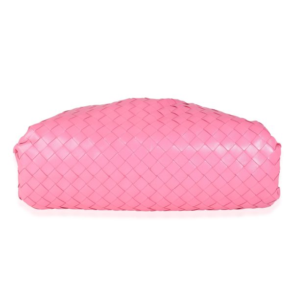 114860 stamp Bottega Veneta Bubblegum Pink Intrecciato Woven Calfskin Leather Pouch