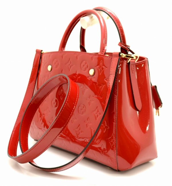 11490883 1 Louis Vuitton Monogram Vernis Montaigne BB Handbag 2way Crossbody Shoulder Red