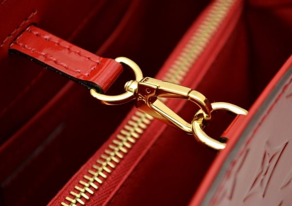 11490883 5 Louis Vuitton Monogram Vernis Montaigne BB Handbag 2way Crossbody Shoulder Red