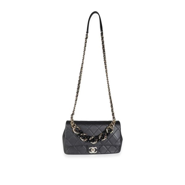 115009 bv 24963cf3 e7f2 45b6 9976 251af89a72e8 Chanel Black Quilted Lambskin Large Chain Flap Bag