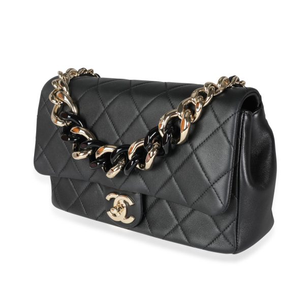 115009 sv dd97d148 9f2d 4ade 86fa c4c1776033b9 Chanel Black Quilted Lambskin Large Chain Flap Bag