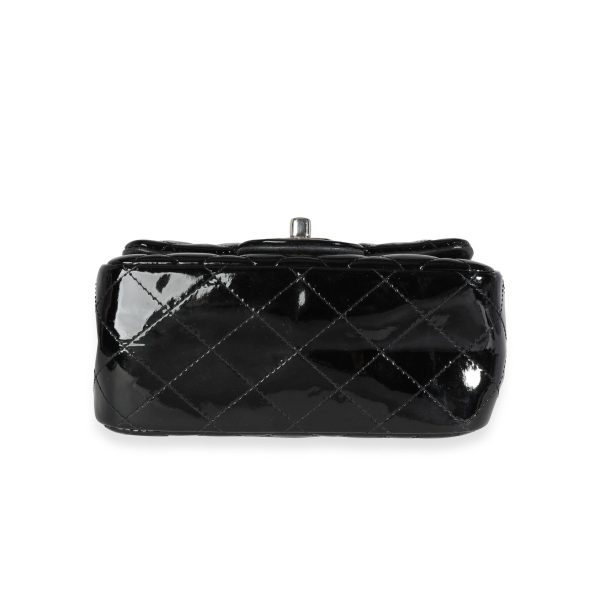 115022 stamp 0b5c215a 0ca3 4eba be39 a1a253471949 Chanel Black Quilted Patent Leather Classic Square Mini Flap Bag