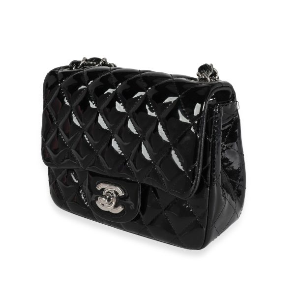 115022 sv 15a8a614 dac6 4e21 a709 0a127f03e82e Chanel Black Quilted Patent Leather Classic Square Mini Flap Bag