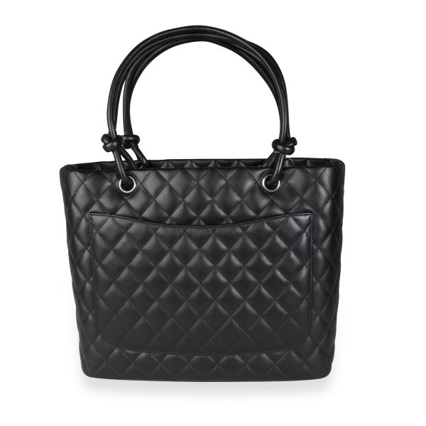 115028 pv Chanel Black Quilted Lambskin Large Ligne Cambon Tote