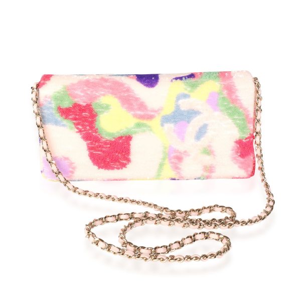 115036 pv Chanel Multicolor Sequin Camouflage Single Flap Bag