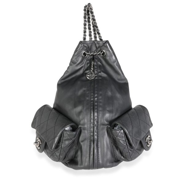 115039 fv Chanel Black Calfskin Backpack is Back