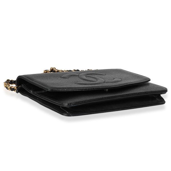 115090 clasp Chanel Black Caviar Timeless Wallet On Chain