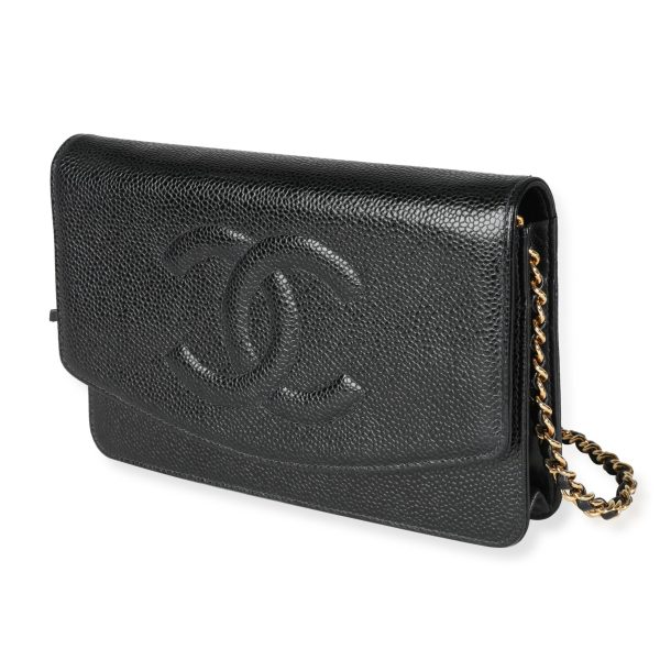 115090 sv Chanel Black Caviar Timeless Wallet On Chain