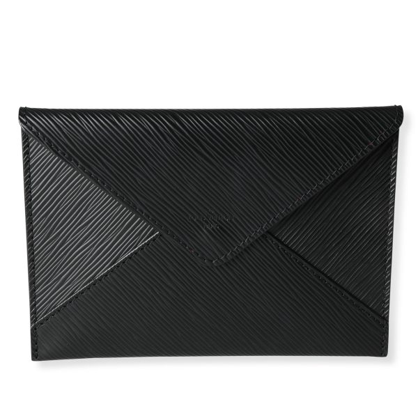 115148 fv Louis Vuitton Black Epi Leather Invitation Envelope Clutch