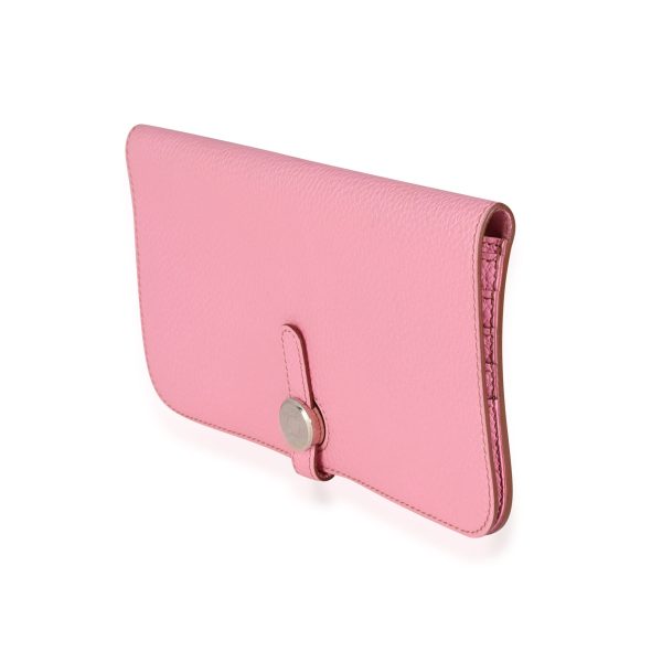 115240 sv Hermès 5P Pink Togo Dogon Recto Verso Wallet PHW