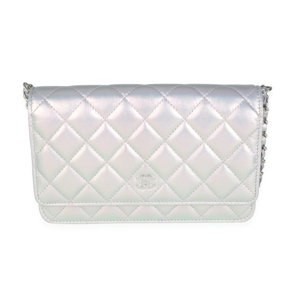 115379 fv Chanel Iridescent Light Purple Quilted Calfskin Wallet On Chain