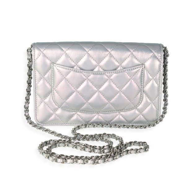 115379 pv Chanel Iridescent Light Purple Quilted Calfskin Wallet On Chain