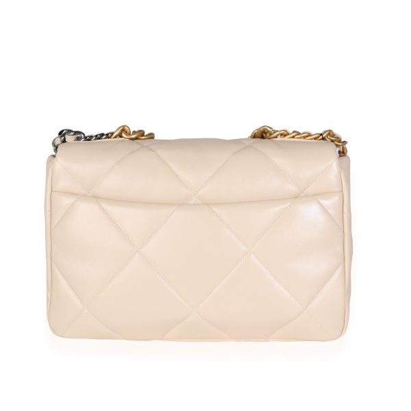 115380 pv be29163d 4980 436a 89ab 08380c8114f3 Chanel Beige Quilted Lambskin Large Chanel 19 Bag