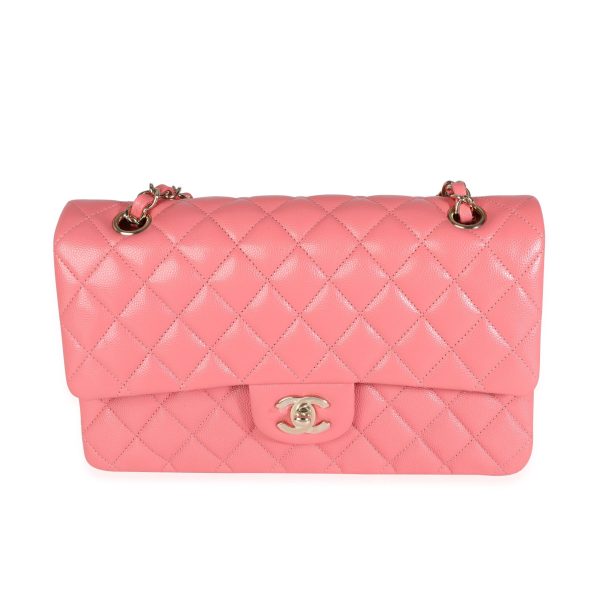 115447 fv Chanel Coral Caviar Quilted Medium Classic Double Flap Bag