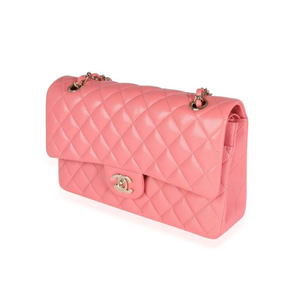 115447 sv Chanel Coral Caviar Quilted Medium Classic Double Flap Bag