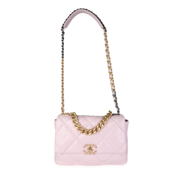 115472 bv 627208b0 7cb9 4349 877b fb43b72e6042 Chanel Light Pink Quilted Lambskin Large Chanel 19 Bag